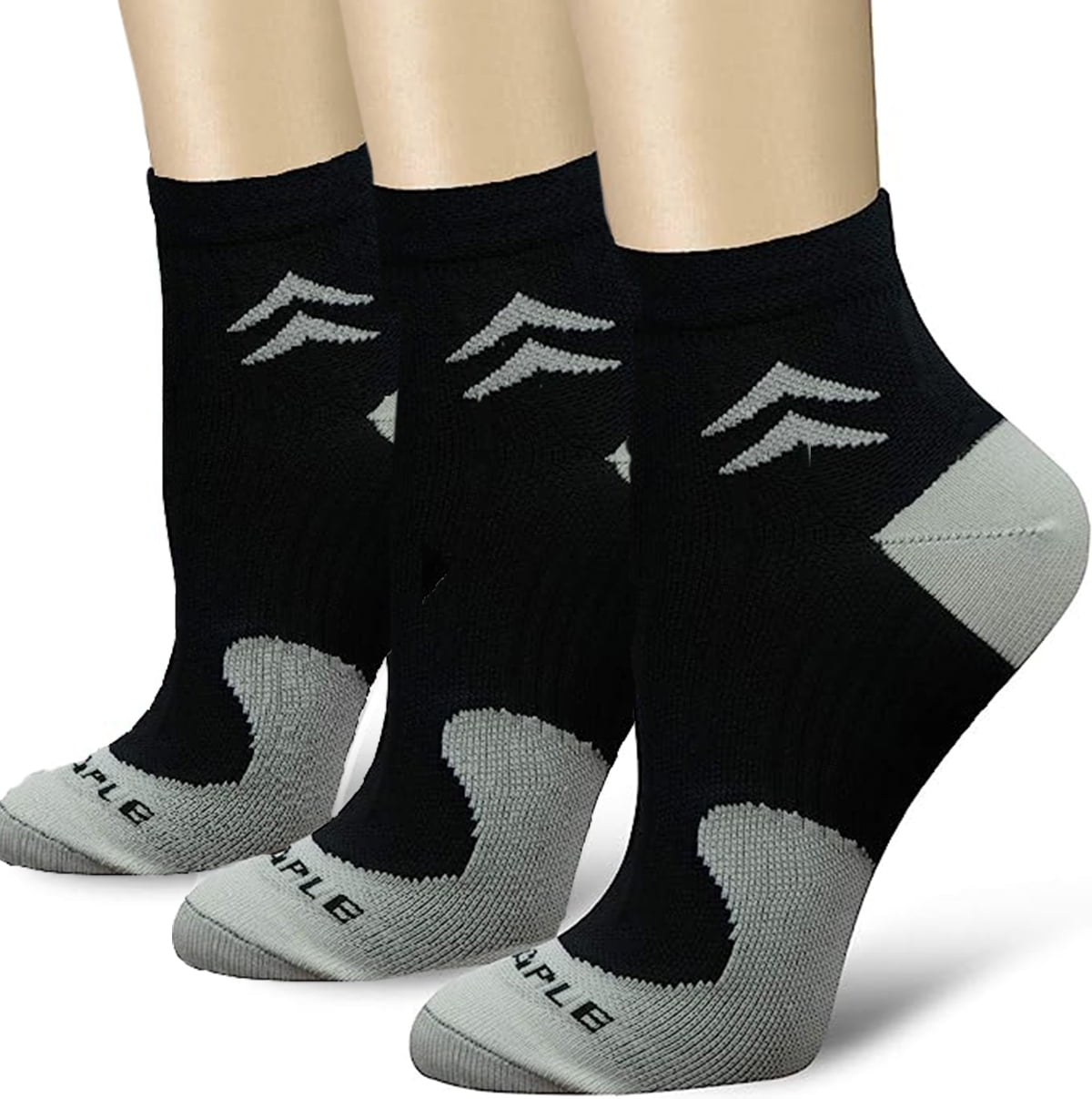 3 Pairs Compression Socks for Unisex Men and Women , Ankle Soft  Moisture-Wicking Socks , Athletic Cushioned Low Cut Running Socks for a  Secure Fit