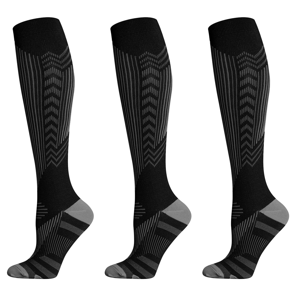 3 Pairs Compression Socks for Women&Men 20-30mmhg Knee High Socks ...