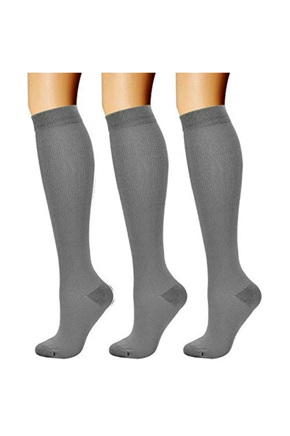 3 Pairs Compression Socks for Women & Men Circulation 15-20 mmHg - Better Blood Flow, Swelling , Best Support for Medical, Running, Nursing