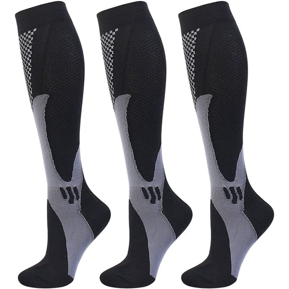 3 Pairs Compression Socks for Women & Men Compression Stockings Support for Athletic Running Hiking Cycling Marathon Gift