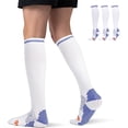 thumbnail image 1 of 3 Pairs Copper Compression Non-Slip Socks for Women & Men Circulation 15-20 mmhg - Better Blood Flow, Swelling, Best Support for Medical, Running, Nursing, 1 of 8