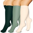 thumbnail image 1 of 3 Pairs Copper Compression Socks for Plus Size Women & Men Circulation 20-30 mmHg Knee High- Better Blood Flow, Swelling, Best Support for Medical, Running, Nursing, 1 of 6