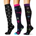 thumbnail image 1 of 3 Pairs Copper Compression Socks for Women & Men Circulation (15-20 mmHg), Best Relief for Medical, Running, Nursing, 1 of 6