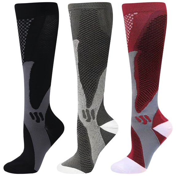 3 Pairs Copper Compression Socks for Women & Men Circulation 15-20 mmHg - Better Blood Flow, Swelling , Best Support for Medical, Running, Nursing