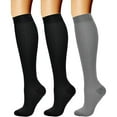 3 Pairs Copper Compression Socks for Women & Men Circulation 1520 mmHg Better Blood Flow