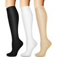thumbnail image 1 of 3 Pairs Copper Compression Socks for Women & Men Circulation 15-20 mmhg - Better Blood Flow, Swelling, Best Support for Medical, Running, Nursing, 1 of 6