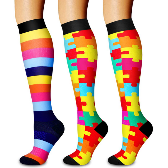 3 Pairs Copper Compression Socks for Women & Men Circulation 15-20 mmhg - Better Blood Flow, Swelling, Best Support for Medical, Running, Nursing