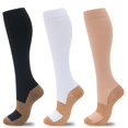 thumbnail image 1 of 3 Pairs Copper Compression Socks for Women & Men Circulation 15-20 mmhg - Better Blood Flow, Swelling, Best Support for Medical, Running, Nursing, 1 of 6