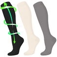 thumbnail image 1 of 3 Pairs Copper Compression Socks for Women & Men Circulation 15-20 mmhg - Better Blood Flow, Swelling, Best Support for Medical, Running, Nursing, 1 of 6
