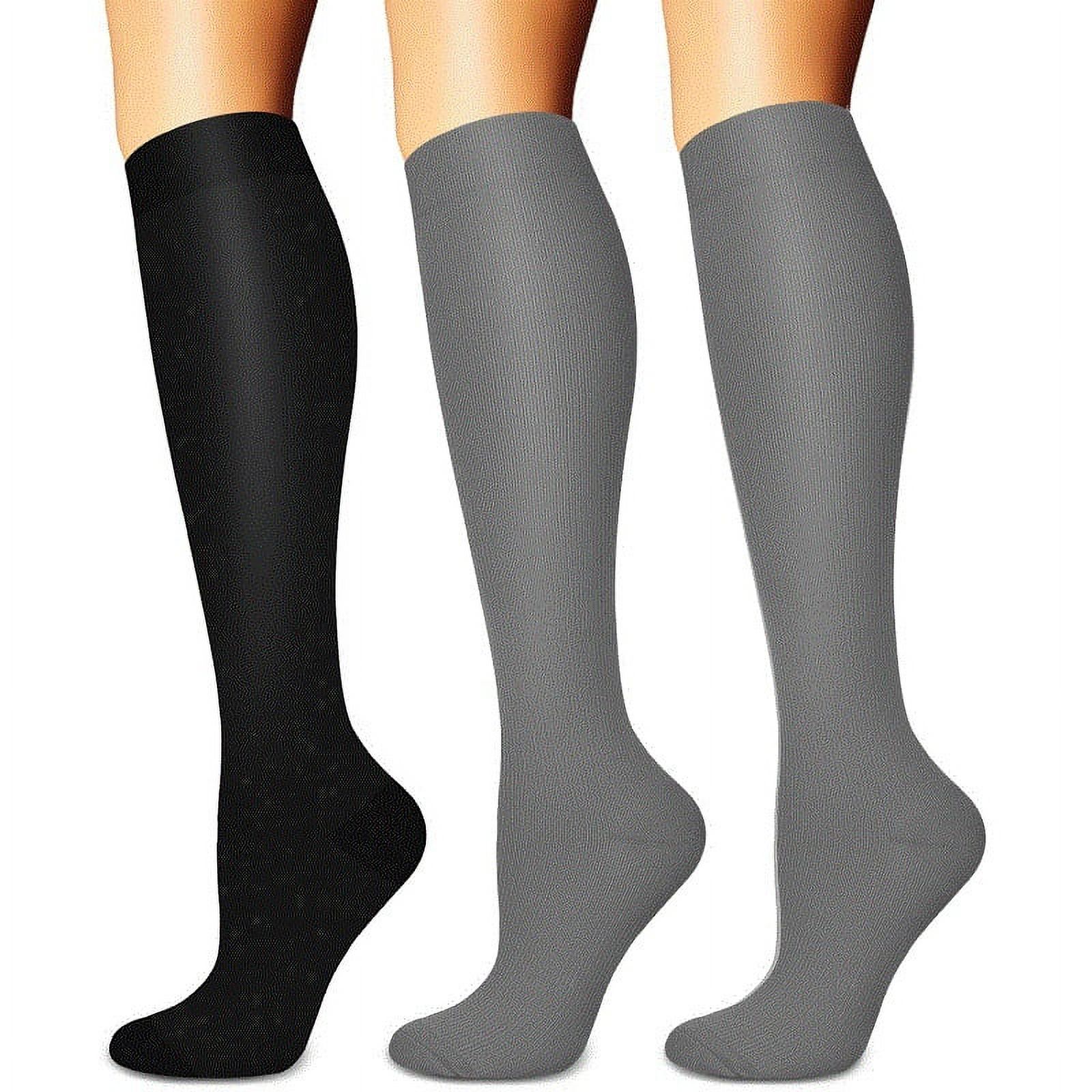 3 Pairs Copper Compression Socks for Women & Men Circulation 1520 mmhg Better Blood Flow