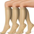 thumbnail image 1 of 3 Pairs Copper Compression Socks for Women & Men Circulation 15-20 mmhg - Better Blood Flow, Swelling, Best Support for Medical, Running, Nursing, 1 of 7