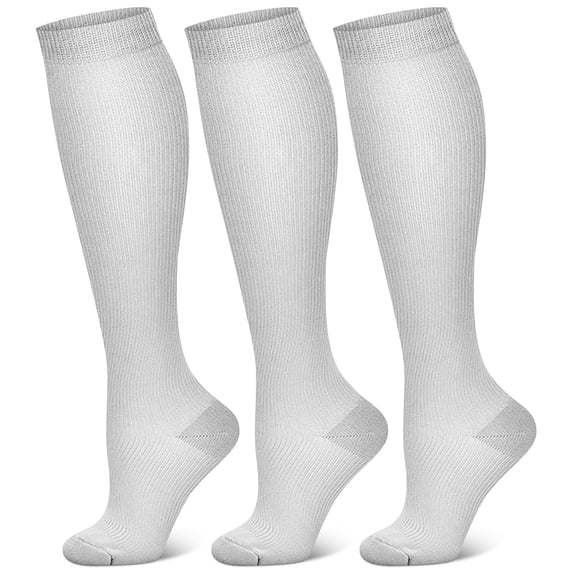 3 Pairs Copper Compression Socks for Women & Men Circulation 15-20 mmhg - Better Blood Flow, Swelling, Best Support for Medical, Running, Nursing