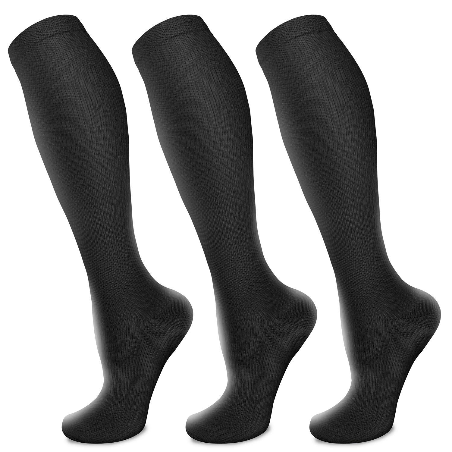 3 Pairs Copper Compression Socks for Women & Men Circulation 1520 mmhg