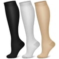 thumbnail image 1 of 3 Pairs Copper Compression Socks for Women & Men Circulation 15-20 mmhg - Better Blood Flow, Swelling, Best Support for Medical, Running, Nursing, 1 of 7