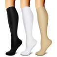 thumbnail image 1 of 3 Pairs Copper Compression Socks for Women & Men Circulation 15-20 mmhg - Better Blood Flow, Swelling, Best Support for Medical, Running, Nursing, 1 of 7