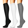thumbnail image 1 of 3 Pairs Copper Compression Socks for Women & Men Circulation 15-20 mmhg - Better Blood Flow, Swelling, Best Support for Medical, Running, Nursing, 1 of 1