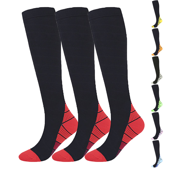 3 Pairs Copper Compression Socks for Women & Men Circulation 15-20 mmhg - Better Blood Flow, Swelling, Best Support for Medical, Running, Nursing