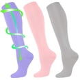thumbnail image 1 of 3 Pairs Copper Compression Socks for Women & Men Circulation 15-20 mmhg - Better Blood Flow, Swelling, Best Support for Medical, Running, Nursing, 1 of 6