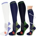 thumbnail image 1 of 3 Pairs Copper Compression Socks for Women & Men Circulation 15-29 mmhg - Better Blood Flow, Swelling, Best Support for Medical, Running, Nursing, 1 of 7