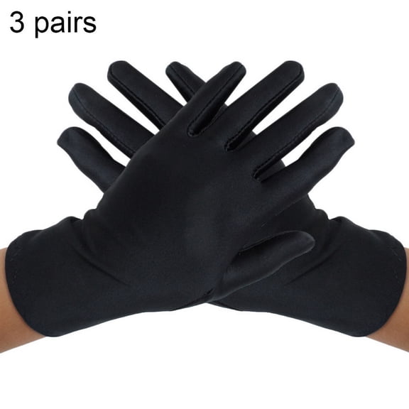 3 Pairs Cotton Gloves, Resuable Soft Works Glove or Moisturizing Dry Hands Coin Jewelry Silver Archival Costume Inspection