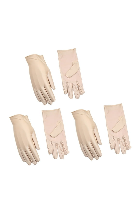 3 Pairs Cotton Gloves Reusable Soft for Work Moisturizing Dry Hands Jewelry Silver Archival Costume Inspection,Beige,One Size,Dailypoc