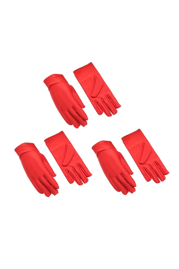 3 Pairs Cotton Gloves Reusable Soft for Work Moisturizing Dry Hands Jewelry Silver Archival Costume Inspection,Red,One Size,Dailypoc