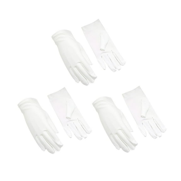 3 Pairs Cotton Gloves Reusable Soft for Work Moisturizing Dry Hands Jewelry Silver Archival Costume Inspection,White,One Size,Dailypoc