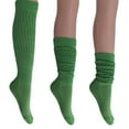 thumbnail image 1 of 3 Pairs Cotton Slouch Cotton Socks Extra Heavy and Extra Long Shoe Size 5-10 (Forest Green), 1 of 11