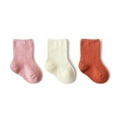 thumbnail image 1 of 3 Pairs Cotton Socks for Baby Infants Kids Boys Girls 3 Colors Cotton Socks Infants, 1 of 1