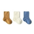 thumbnail image 1 of 3 Pairs Cotton Socks for Baby Infants Kids Boys Girls 3 Colors Cotton Socks Infants, 1 of 7