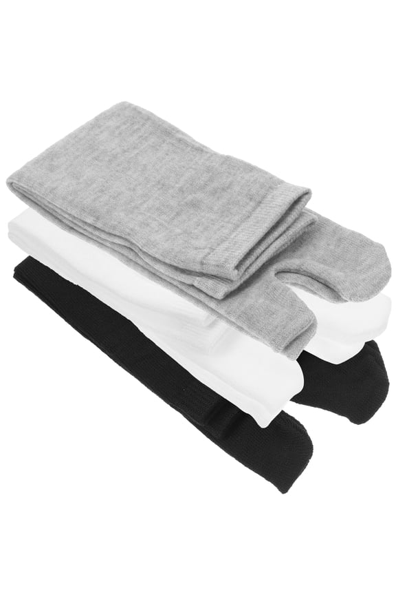 3 Pairs Cotton Socks for Women Ankle Funny Unisex Toe Men' Athletic Polyester Tabi Women's