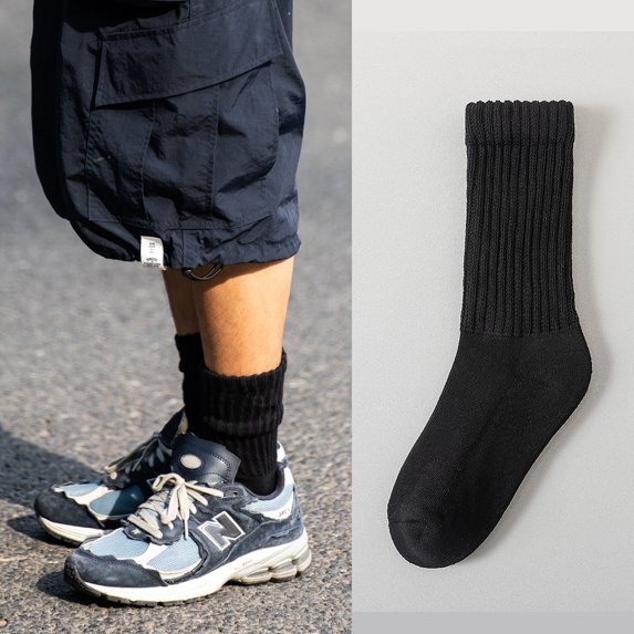 3 Pairs Crew Socks for Women Cotton Socks for Women Slouch Socks for woman Retro Crew Socks Cozy Fall Socks Breathable Unisex Slouchy Socks for Sports and Daily Wear