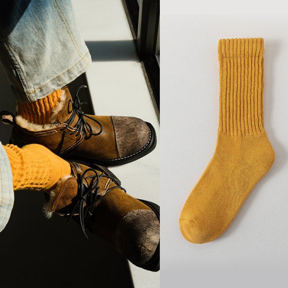 3 Pairs Crew Socks for Women Cotton Socks for Women Slouch Socks for woman Retro Crew Socks Cozy Fall Socks Breathable Unisex Slouchy Socks for Sports and Daily Wear