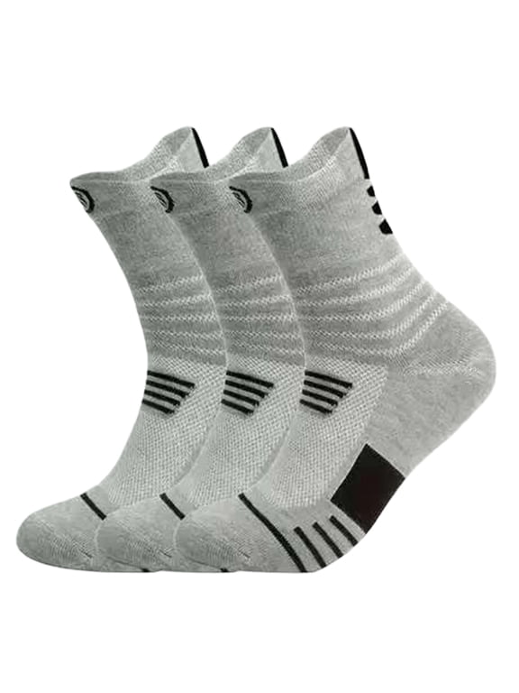 3 Pairs Crew Socks for Men Women, Breathable Cushioned Athletic Socks, Running Train Sock for Jogging, Gym, Travel and Everyday Training