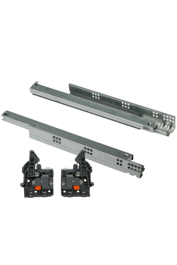 3 Pairs of DTC 18-Inch D-Motion Frameless Three-Section Bottom Rail Full Extension, Heavy Duty Undermount Drawer Slides with Side Damping Buffer Feature Soft Close, Zinc Plated Finish