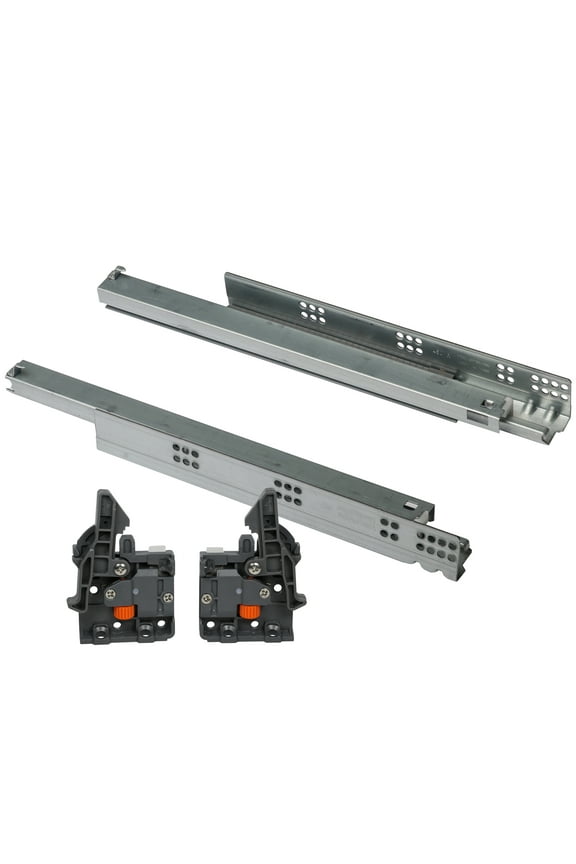 3 Pairs of DTC 20-Inch D-Motion Frameless Three-Section Bottom Rail Full Extension, Heavy Duty Undermount Drawer Slides with Side Damping Buffer Feature Soft Close, Zinc Plated