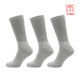 thumbnail image 1 of 3 Pairs Diabetic Crew Socks for Men & Women, Non-Binding, Breathable Moisture Wicking, Comfort Fit, Size 13-15, Gray, 1 of 6