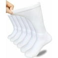 thumbnail image 1 of 3 Pairs Diabetic Socks Non Binding Crew Sock Bariatric Swollen Sock Loose Fit for Edema Thick Ankle Calf, 1 of 5