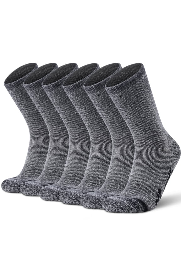 3 Pairs Durable Wool Blend Socks for Men Women, Thermal Warm Winter Socks with Reinforced Heel & Toe, Soft Hiking and Everyday Socks