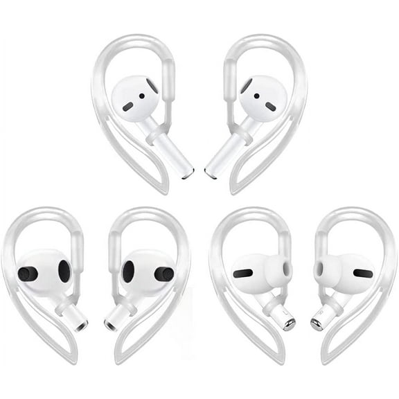 3 Pairs Ear Hooks Compatible with AirPods Pro [Multi-Dimensional Adjustable] Accessories Compatible with Apple AirPods 3 2 1 Gen(Transparent)