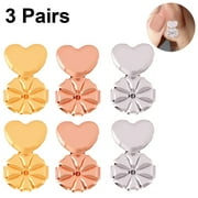 NAMOTU 3 Pairs Earring Lifters,Hypoallergenic Earring Backs For Droopy Ears,Adjustable Crown Earring Backs For Heavy Earring