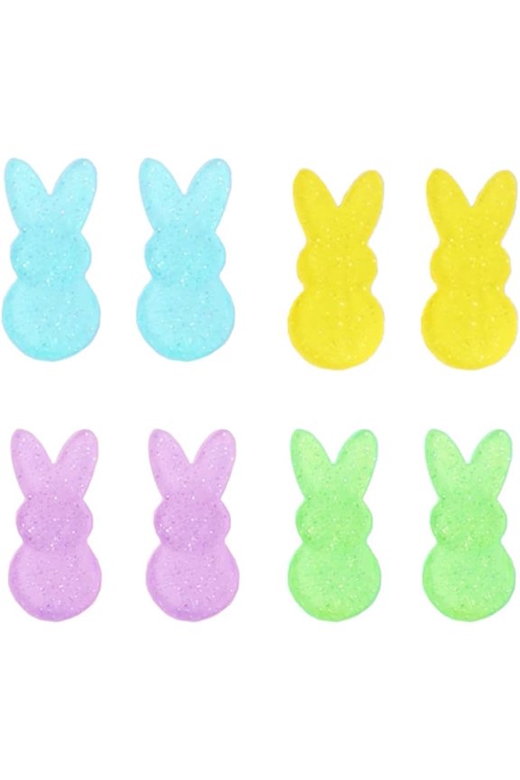 3 Pairs Easter Earrings for Women Cute Creative Bunny Rabbit Stud Earrings Colorful, Style A4532