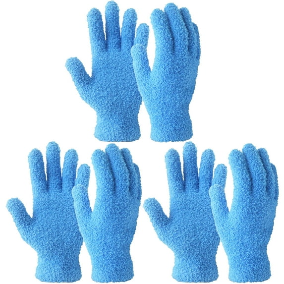 3 Pairs EvridWear Microfiber Auto Dusting Cleaning Gloves Mittens for Cleaning Cars Trucks, S/M