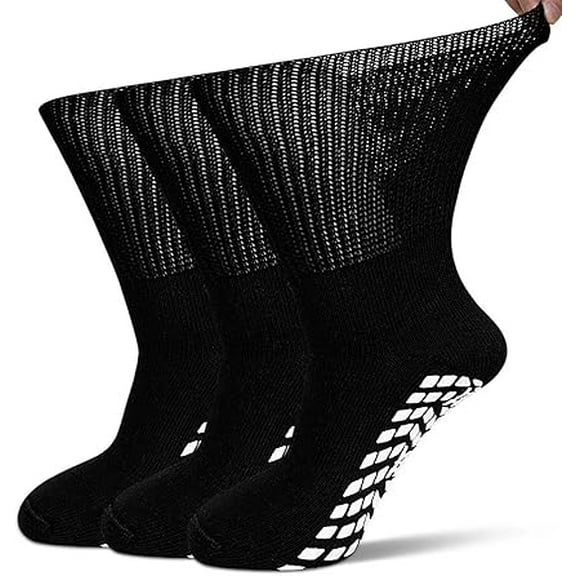 3 Pairs Extra Wide Diabetic Socks ,Swollen Feet Socks Cotton Diabetic Socks Crew for Men and Women