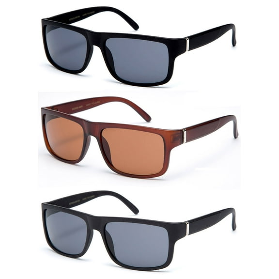 3 Pairs Flat Top Square Classic Frame Womens Mens Unisex Vintage High Quality Designer Inspired Fashion Sunglasses