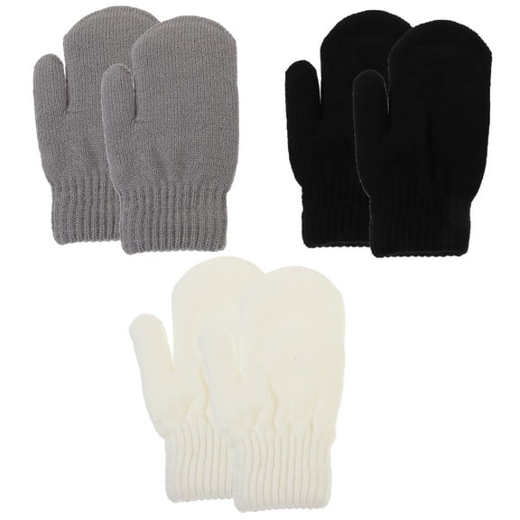 3 Pairs Fleece Finger Gloves Winter Adult Outdoor Mittens Comfortable Warm Plush Portable Lovers Women's