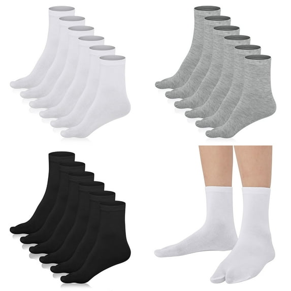 3 Pairs Flip Flop Big Toe Cotton Socks, Unisex Sandal Split Two Toe Elastic Socks Regular Size
