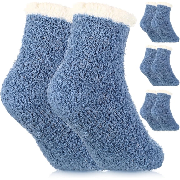 3 Pairs Fluffy Fuzzy Socks for Women Cozy Fuzzy Winter Warm Slipper Socks Soft Plush Sleeping Gifts