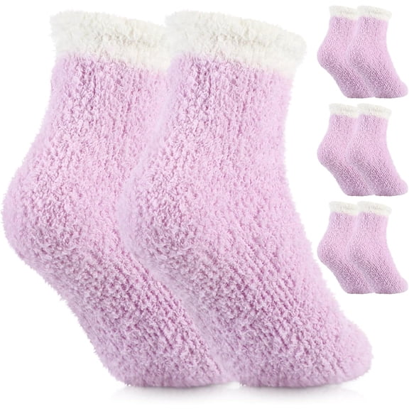 3 Pairs Fluffy Fuzzy Socks for Women Cozy Fuzzy Winter Warm Slipper Socks Soft Plush Sleeping Gifts