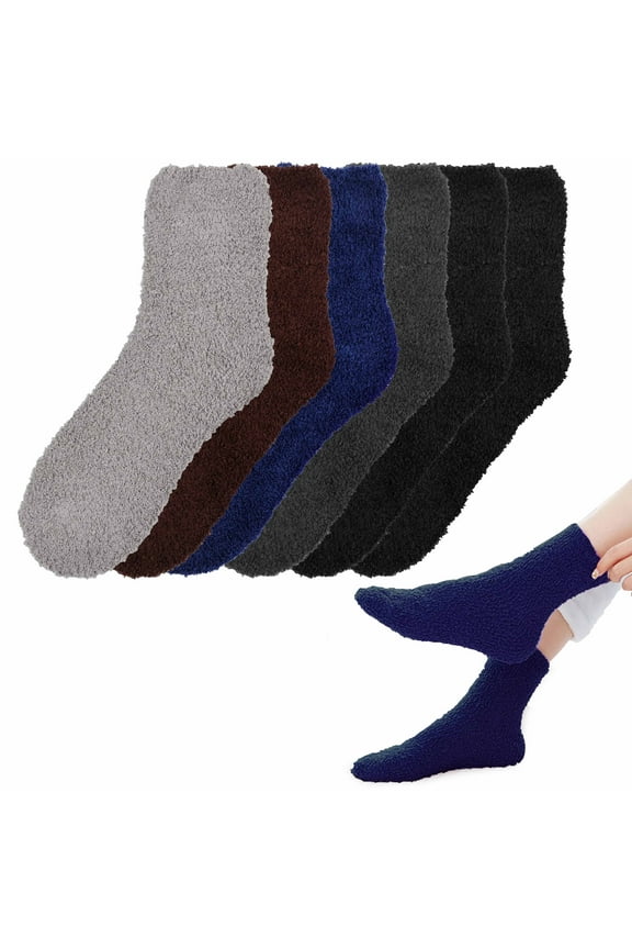 3 Pairs Fuzzy Socks Women's Men's Soft Cozy Plush Winter Warm Slipper Size 9-11